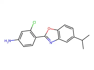 3-Chloro-4-(5-propan-2-yl-1,3-benzoxazol-2-yl)aniline structure