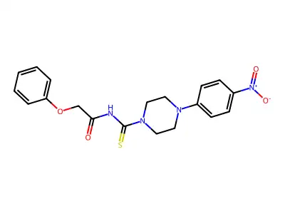 N-{[4-(4-nitrophenyl)piperazin-1-yl]carbonothioyl}-2-phenoxyacetamide structure