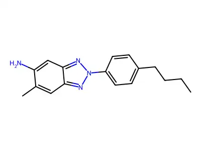 2-(4-butylphenyl)-6-methyl-2H-benzo[d][1,2,3]triazol-5-amine structure