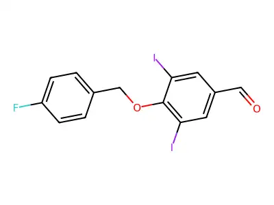 4-[(4-Fluorobenzyl)oxy]-3,5-diiodobenzaldehyde structure