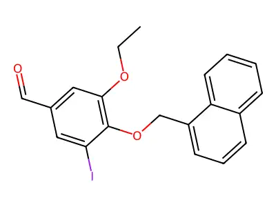 3-Ethoxy-5-iodo-4-(naphthalen-1-ylmethoxy)benzaldehyde structure