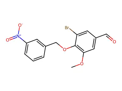 3-Bromo-5-methoxy-4-[(3-nitrophenyl)methoxy]benzaldehyde structure