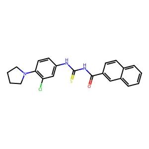 N-[(3-chloro-4-pyrrolidin-1-ylphenyl)carbamothioyl]naphthalene-2-carboxamide structure