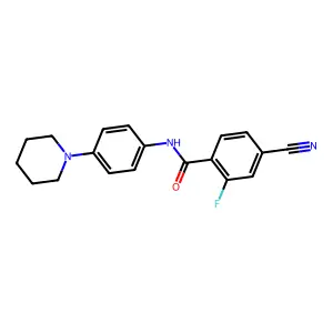 4-cyano-2-fluoro-N-(4-piperidin-1-ylphenyl)benzamide structure
