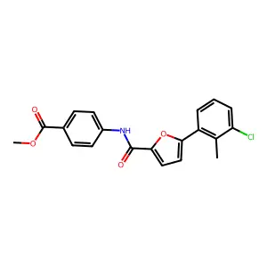 Methyl 4-{[5-(3-chloro-2-methylphenyl)-2-furoyl]amino}benzoate structure
