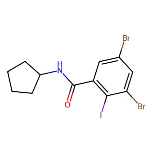 3,5-dibromo-N-cyclopentyl-2-iodobenzamide structure