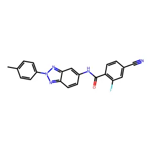 4-cyano-2-fluoro-N-[2-(4-methylphenyl)-2H-benzotriazol-5-yl]benzamide structure