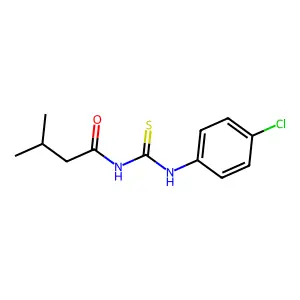 N-[(4-chlorophenyl)carbamothioyl]-3-methylbutanamide structure