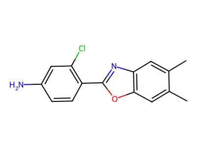 3-Chloro-4-(5,6-dimethyl-1,3-benzoxazol-2-yl)aniline structure