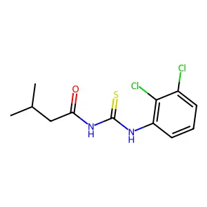 N-[(2,3-dichlorophenyl)carbamothioyl]-3-methylbutanamide structure
