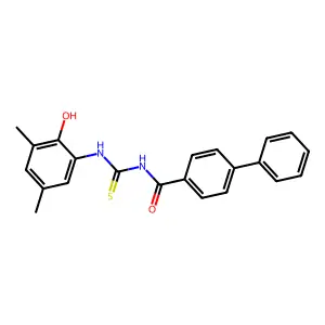 N-[(2-hydroxy-3,5-dimethylphenyl)carbamothioyl]-4-phenylbenzamide structure