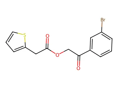 2-(3-Bromophenyl)-2-oxoethyl thiophen-2-ylacetate structure
