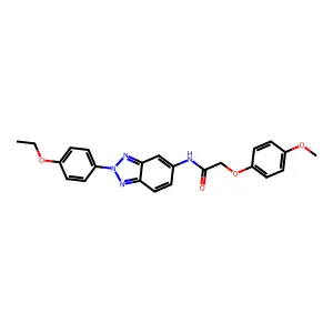 N-[2-(4-ethoxyphenyl)benzotriazol-5-yl]-2-(4-methoxyphenoxy)acetamide structure