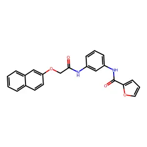 N-[3-[(2-naphthalen-2-yloxyacetyl)amino]phenyl]furan-2-carboxamide structure