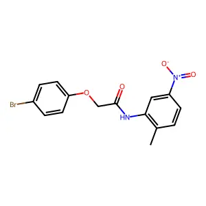 2-(4-bromophenoxy)-N-(2-methyl-5-nitrophenyl)acetamide structure