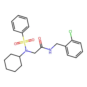 2-[benzenesulfonyl(cyclohexyl)amino]-N-[(2-chlorophenyl)methyl]acetamide structure