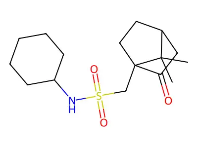 N-cyclohexyl(7,7-dimethyl-2-oxobicyclo[2.2.1]hept-1-yl)methanesulfonamide structure