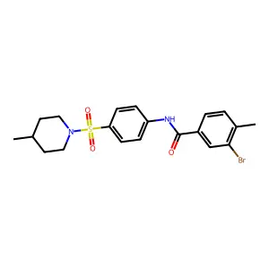 3-bromo-4-methyl-N-[4-(4-methylpiperidin-1-yl)sulfonylphenyl]benzamide structure