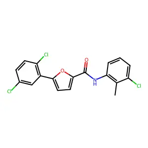 N-(3-chloro-2-methylphenyl)-5-(2,5-dichlorophenyl)furan-2-carboxamide structure