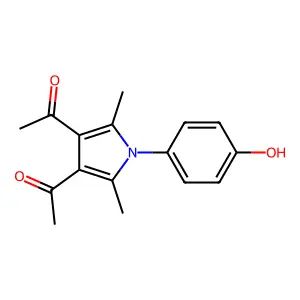 1-[4-Acetyl-1-(4-hydroxy-phenyl)-2,5-dimethyl-1H-pyrrol-3-yl]-ethanone structure