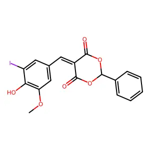 5-(4-Hydroxy-3-iodo-5-methoxybenzylidene)-2-phenyl-1,3-dioxane-4,6-dione structure