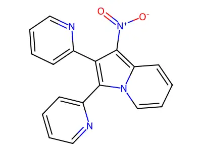 1-Nitro-2,3-di(2-pyridinyl)indolizine structure