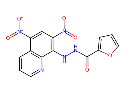 N'-(5,7-dinitroquinolin-8-yl)furan-2-carbohydrazide structure