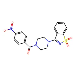 [4-(1,1-Dioxo-1,2-benzothiazol-3-yl)piperazin-1-yl]-(4-nitrophenyl)methanone structure