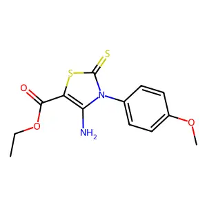 Ethyl 4-amino-3-(4-methoxyphenyl)-2-sulfanylidene-1,3-thiazole-5-carboxylate structure