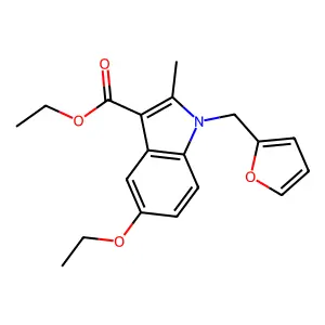Ethyl 5-ethoxy-1-(furan-2-ylmethyl)-2-methylindole-3-carboxylate structure
