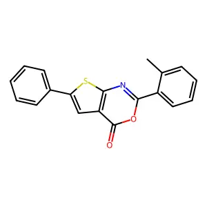 2-(2-methylphenyl)-6-phenyl-4H-thieno[2,3-d][1,3]oxazin-4-one structure