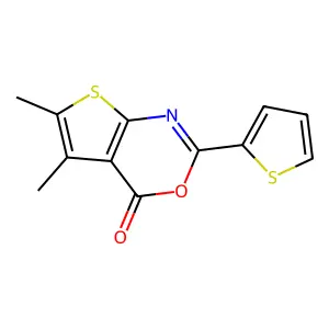 5,6-Dimethyl-2-thiophen-2-ylthieno[2,3-d][1,3]oxazin-4-one structure