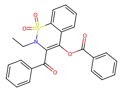 3-benzoyl-2-ethyl-1,1-dioxido-2H-1,2-benzothiazin-4-yl benzoate structure