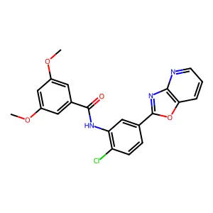 N-[2-chloro-5-([1,3]oxazolo[4,5-b]pyridin-2-yl)phenyl]-3,5-dimethoxybenzamide structure