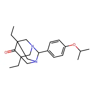 5,7-Diethyl-2-(4-isopropoxyphenyl)-1,3-diazatricyclo[3.3.1.1~3,7~]decan-6-one structure