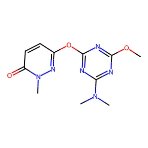 6-[[4-(Dimethylamino)-6-methoxy-1,3,5-triazin-2-yl]oxy]-2-methylpyridazin-3-one structure