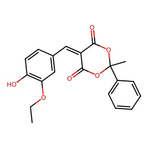 5-(3-Ethoxy-4-hydroxybenzylidene)-2-methyl-2-phenyl-1,3-dioxane-4,6-dione structure