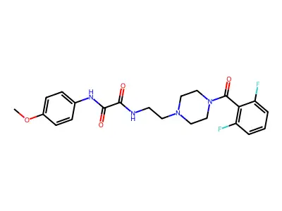 N-[2-[4-(2,6-difluorobenzoyl)piperazin-1-yl]ethyl]-N'-(4-methoxyphenyl)oxamide structure