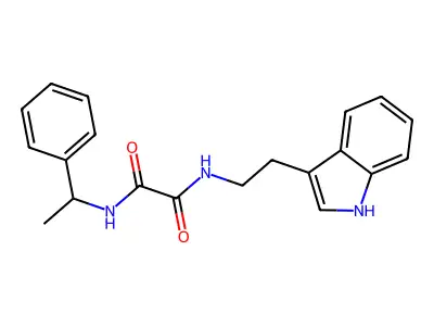 N-[2-(1H-indol-3-yl)ethyl]-N'-(1-phenylethyl)oxamide structure