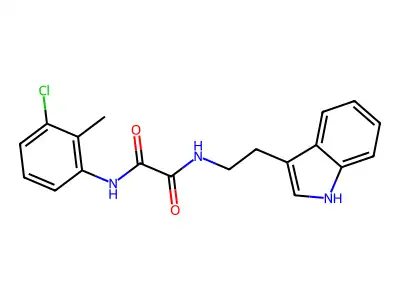 N'-(3-chloro-2-methylphenyl)-N-[2-(1H-indol-3-yl)ethyl]oxamide structure