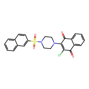 2-Chloro-3-(4-naphthalen-2-ylsulfonylpiperazin-1-yl)naphthalene-1,4-dione structure