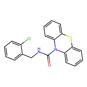 N-[(2-chlorophenyl)methyl]phenothiazine-10-carboxamide structure