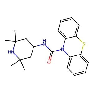 N-(2,2,6,6-tetramethylpiperidin-4-yl)phenothiazine-10-carboxamide structure