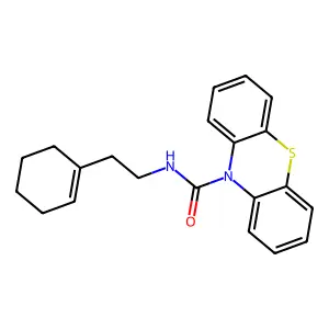 N-[2-(cyclohexen-1-yl)ethyl]phenothiazine-10-carboxamide structure