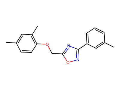 5-[(2,4-Dimethylphenoxy)methyl]-3-(3-methylphenyl)-1,2,4-oxadiazole structure