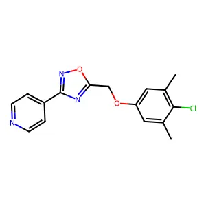 4-{5-[(4-Chloro-3,5-dimethylphenoxy)methyl]-1,2,4-oxadiazol-3-yl}pyridine structure