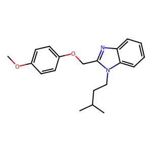 2-[(4-methoxyphenoxy)methyl]-1-(3-methylbutyl)-1H-1,3-benzodiazole structure