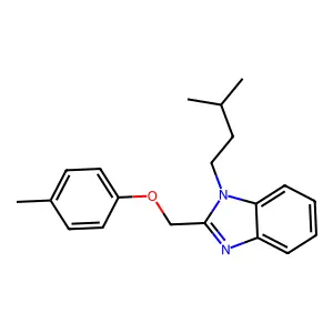 1-isopentyl-2-((p-tolyloxy)methyl)-1H-benzo[d]imidazole structure
