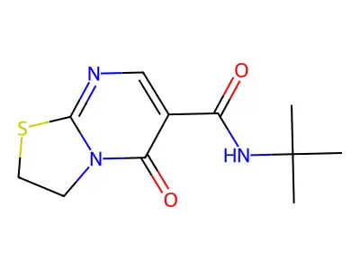 N-(tert-butyl)-5-oxo-3,5-dihydro-2H-thiazolo[3,2-a]pyrimidine-6-carboxamide structure