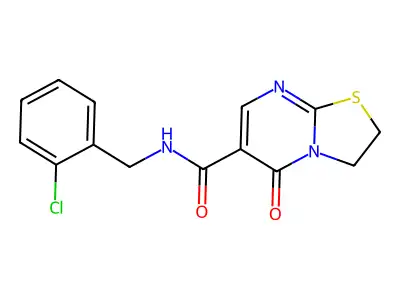 N-(2-chlorobenzyl)-5-oxo-3,5-dihydro-2H-thiazolo[3,2-a]pyrimidine-6-carboxamide structure